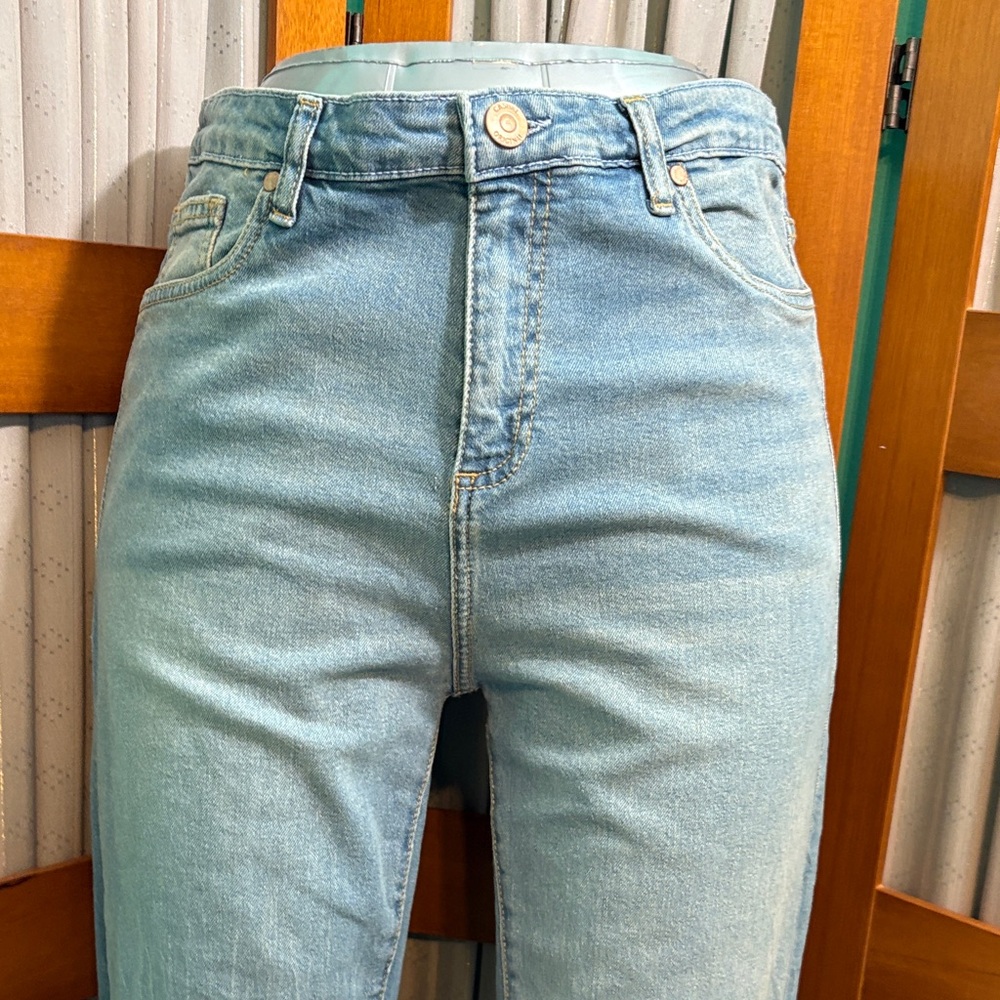 Serra Light Blue  slit Flare bottom Jeans - Picture 6 of 16